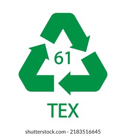 Bio matter organic material recycling code 61 TEX. Vector illustration