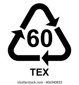 Bio matter organic material recycling symbol 60 TEX, Bio matter organic material recycling code 60 TEX, vector illustration