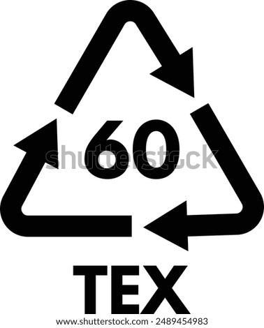 Bio matter organic material recycling code 60 TEX isolated on white background . Vector illustration