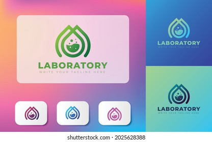 Vector de logotipo de laboratorio de biomedicamentos 
 Plantilla de diseño