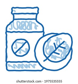Bio Medicines Supplements sketch icon vector. Hand drawn blue doodle line art sign. isolated symbol illustration