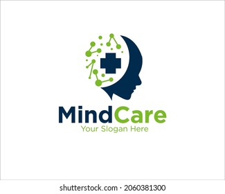 bio mind care logo designs for medical, education icon