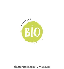 Bio natural product icons and elements collection for food market, ecommerce, organic products promotion, healthy life and premium quality food and drink