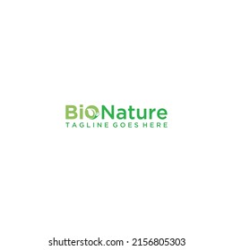 Bio nature logo green leaf design ecology brand