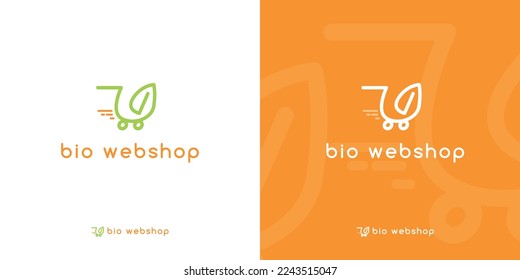 Bio nature web shop with orange and green main colors for nature inspired products online shop