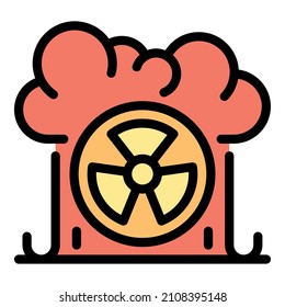 Bio nuclear cloud icon. Outline bio nuclear cloud vector icon color flat isolated
