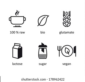 bio organic icon of food. Eco icons