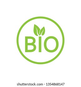 Bio, organic icon. Vector illustration, flat design.