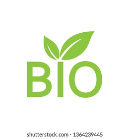 Bio, organic icon. Vector illustration, flat design.