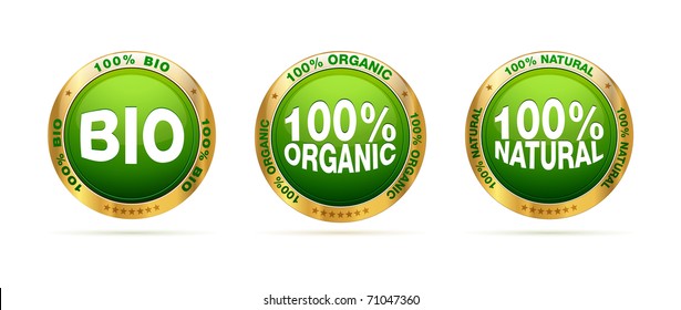 Bio, organic and natural badge set | editable vector labels collection