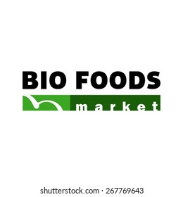 Bio organic products logo template.