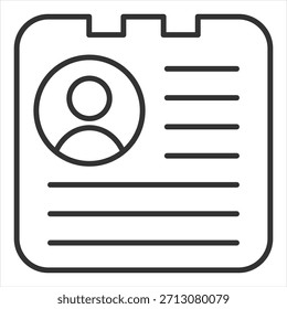 Ilustración vectorial de icono de esquema de biografía