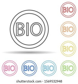 Bio outline in multi color style icon. Simple thin line, outline vector of ecology icons for ui and ux, website or mobile application