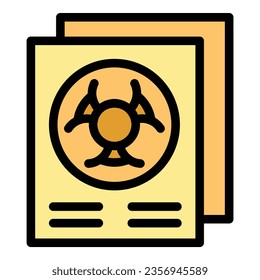 Bio paper icon outline vector. Eco energy. Cycle biogas color flat