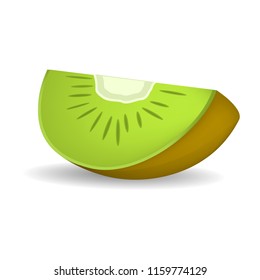 Bio piece of kiwi mockup. Realistic illustration of bio piece of kiwi vector mockup for web design isolated on white background