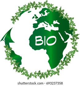 BIO planet Earth logo with environmental protection and ecology