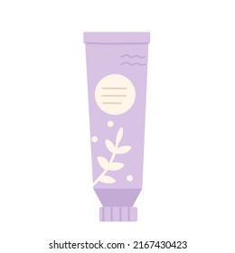 Crema de mano a base de planta de bio. Solución hidratante natural, tratamiento de belleza ilustración vectorial