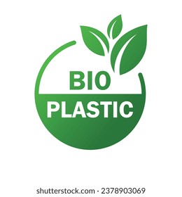 Bio plastic logo icon. label green eco friendly design