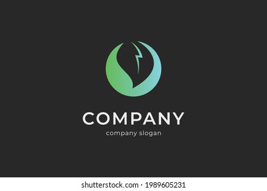 Bio power leaf energy vector icon logo template