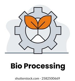 Bio Processing Icon, Industrial Biotechnology and Biomanufacturing Symbol