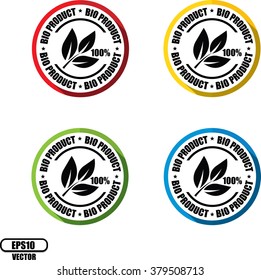 Bio product Button, label and sign - Vector illustration