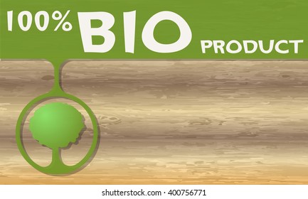 Bio product headline and tree symbol