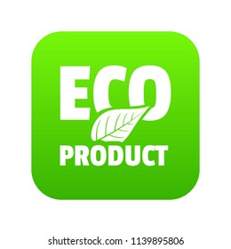 Bio product icon green vector isolated on white background