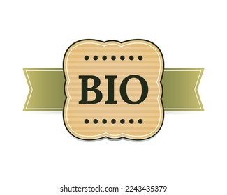 BIO product label, icon, sign. Sticker for organic products. Organic food badge. Vector illustration.
