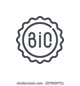 Bio-Produkt-Label-Symbol. Naturprodukt-Band, Vektorgrafik-Zeichen.