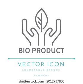 Symbol der Bio-Produktlinie. Bio Product Label Outline Vektorsymbol.