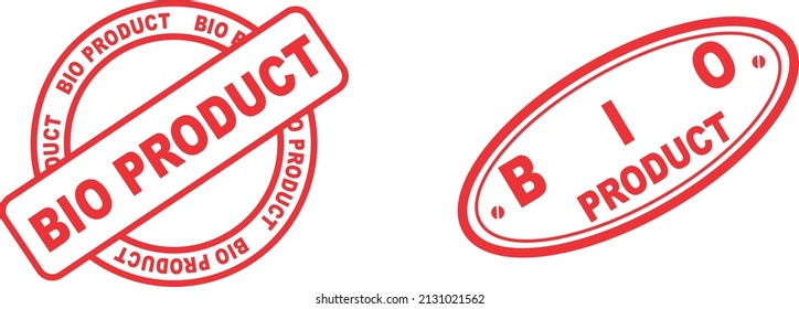 conjunto de la colección de ilustraciones de etiquetas rojas de texto del producto biológico en formato vectorial