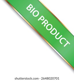 BIO PRODUCT – vector green corner banner
