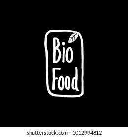 Bio product vector logo. Organic food emblem