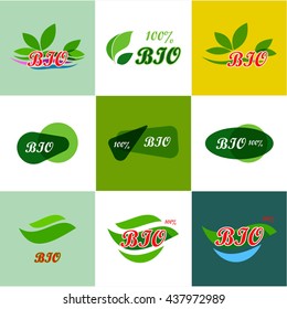 Bio product vector set.