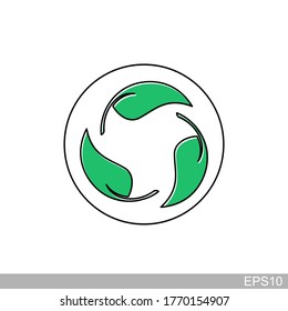  bio recyclable degradable label logo template.vector design