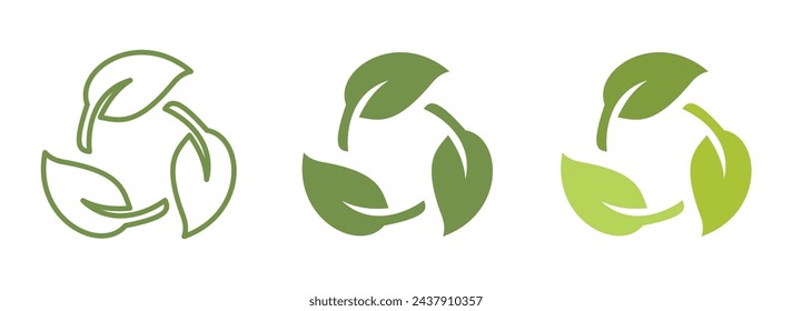 bio recycling degradable logo icon vector isolated white background