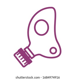 bio security mask protectionline style vector illustration design