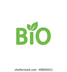 bio sign character emblem label word green simple icon on white background