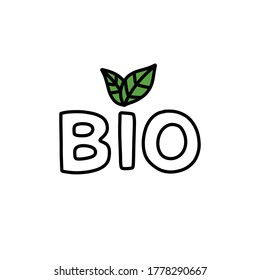 bio sign doodle icon, vector illustration