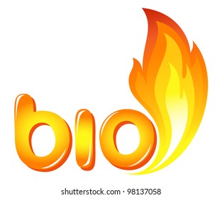 Bio sign with fire flames