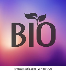 bio sign icon on blurred background