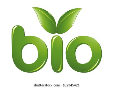 Bio sign with leafs