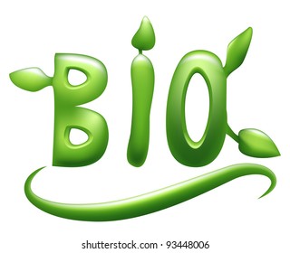 Bio sign made with gradient mesh on white background