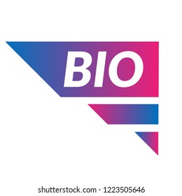 BIO sign,label. features speech bubble. BIO tag sign,banner