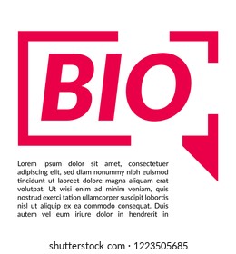 BIO sign,label. features speech bubble. BIO tag sign,banner