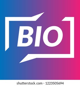 BIO sign,label. features speech bubble. BIO tag sign,banner