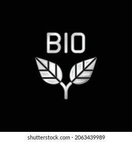 Icono metálico plateado biológico