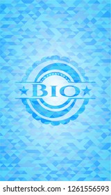Bio sky blue mosaic emblem