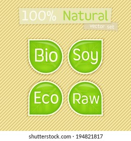 Bio, soy, eco and raw food labels