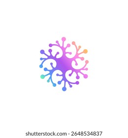 bio splash, floral neuron, plasma circular vector. pharma, clinic logo, abstract, biotech atom, molecule, nano, sparkling water.